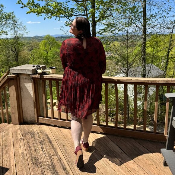 NWT TORRID Turtleneck Crinkle Chiffon Pleated Mini Dress Plus Size 4XL - Picture 2 of 10